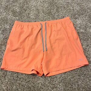 Huk Fishing Shorts Swim Trunks Orange Pull On Mesh Lined 5" Inseam Mens XXL 2XL